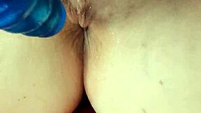 petite 18+ milf masturbates with dildo in sink