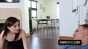 Hey, watch slutty stepsister Hailey Little 18+ riding her stepbrother's cock in hardcore taboo sex.