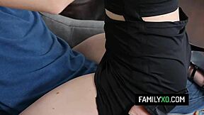 Hey, watch slutty stepsister Hailey Little 18+ riding her stepbrother's cock in hardcore taboo sex.