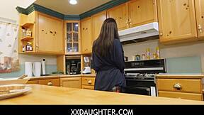 risky pussy flash under table for stepdaughter, so hot 🔥