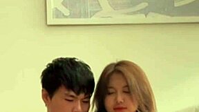 Asian Beauty Bent Over Doggy Style