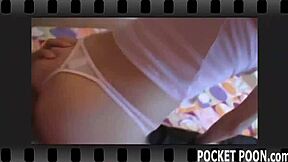 Petite Lola masturbates to orgasm in tight pantyhose