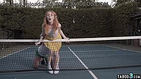 Tennis Coach Roughly Fucks Petite Redhead Madi Collins' Small Tits