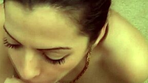 Nice young girl gives blowjob