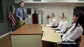 I’m Obsessed with Big Dick Foursome in Class!