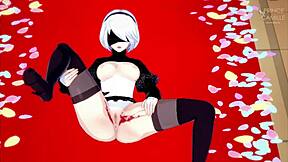 in nier automata, yorha 2b loses virginity to friend in pov missionary defloration