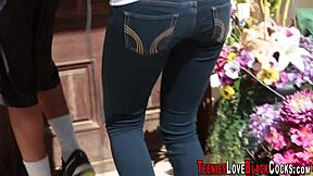 blonde slut with small tits handles huge interracial schlong 😈🔥