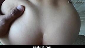 Stepsis Rides Big Cock Hard In Bent Over Position