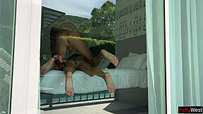 spying on a couple's HOT FUCK in hotel pool on holiday. they didn't notice me watching!