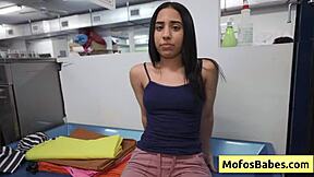 Petite brunette teen sucks cock in a public laundromat. Nikki Mars and Jason Legend! 😘