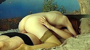 hey, that redhot fox is moaning from orgasm on her big tits ass