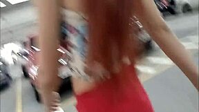 Wife in market without panties showing off!