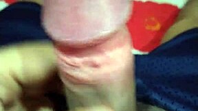 at midnight, a young amateur girl starts masturbating with her hand