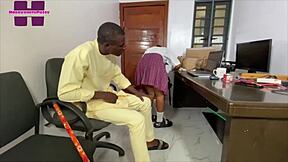 Big Cock Teacher Uses His Tongue To Clean The Beautiful Girl's Uniform Pussy Before Fucking And Cum On Her Big Ass Please Subscribe To Red