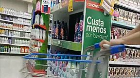 Wife in market without panties showing off!