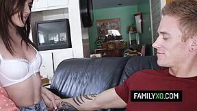 Horny Stepsister Plays With Stepbrother's Cock