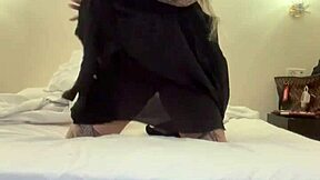 Sexy Dancing on Bed with Tiny Tits and Tattoo Fetish