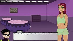 Starfire Teases With Her Sucking Skills