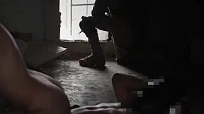 Blonde teen feels intense passion in group threesome with arab delivery guy.