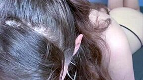 Pov huge cum facial for goth babe in black lipstick deepthroat on her stomach