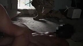 Blonde teen feels intense passion in group threesome with arab delivery guy.