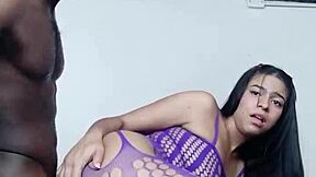 My classmate's surprise got me hard waiting at her place!