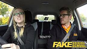 i can’t believe i got creampied at fake driving school with my hairy pussy