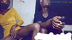 my step sister, skinny and barefoot, seduced me with a striptease while watching tv, then we licked and fucked