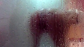 Petite Girl Jerks Cock Outdoors While Guy Bathes In Public Setting, Exposing Pussy