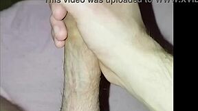 Young guy masturbates his cock in homemade video