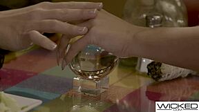 magician couple fucks with asian waitress