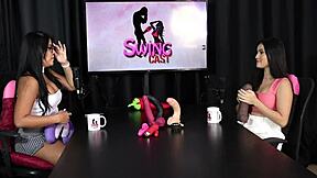 karen gonçalves shows blowjob on toys in sheer red