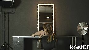 This teen beauty intensely toys herself with fingers and dildo, getting so wet