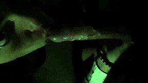 Sexy mini skirt flashes pussy before risky blowjob.