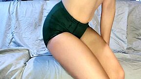 babe solo masturbating after gym class with fingering