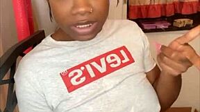 Stepsister sucks 11 inches of hard BBC after verbal tease