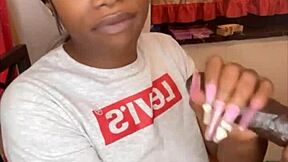 Stepsister sucks 11 inches of hard BBC after verbal tease