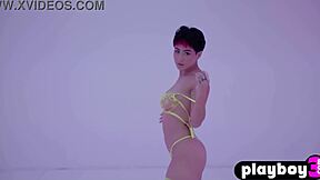 amazing latina teen mia valentine poses with hot big ass in lingerie striptease