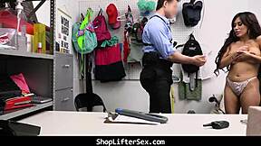 Officer catches teen 18+ stealing jewelry and cuffs her on the spot.