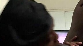 Petite Ebony Whore Takes Big Black Cock In Doggystyle And Swallows Cum