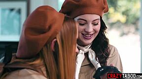 Wow, Khloe Kapri gets anal from horny big-tits milf Maddy May! 🔥