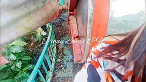 Thrilling risky public sex in amusement park