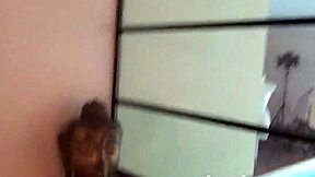 blonde young teen gives footjob in home video