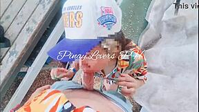 Thrilling risky public sex in amusement park