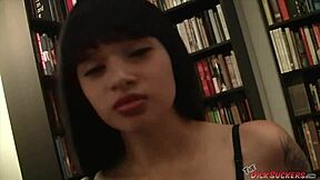 Goth Latina Judas loves sucking cock in deepthroat sessions