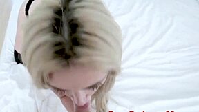 Teen Stepsis Gives Facial After Sucking In Pov