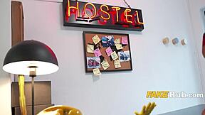 milf concierge catches the horny couple and joins their rough threesome