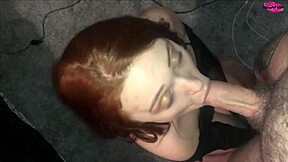 Amateur teen spits and sucks cock close up, cumshot on petite pussy.