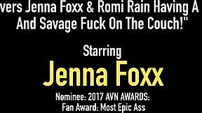 Ebony MILF Jenna Foxx and young 18+ lover engage in lesbian fingering and masturbation leading to orgasm