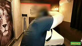 Delicious brunette sucks and rides my dick